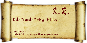 Késmárky Rita névjegykártya