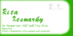 rita kesmarky business card